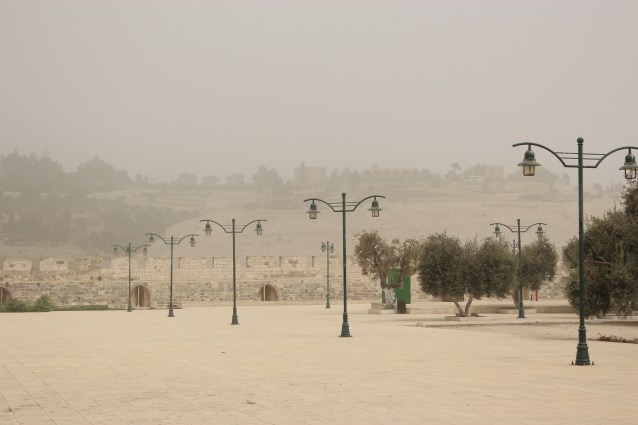 Dust storm views from the Temple Mount