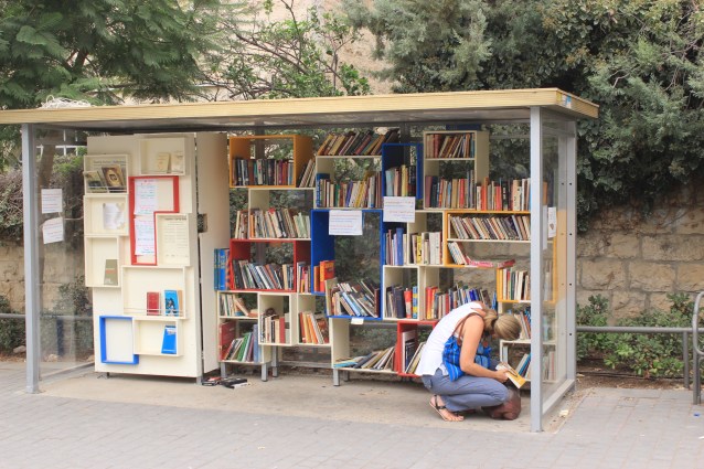 Free books at the railroad running path
